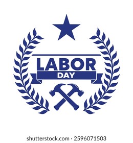 Labor Day Vector Emblem Clean and Professional Design.	