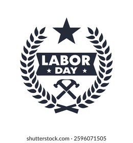 Labor Day Vector Emblem Clean and Professional Design.	