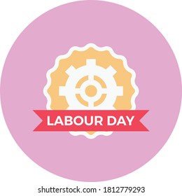labor day vector flat color icon 