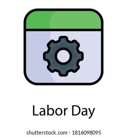 labor day vector flat icon, colored line vector design