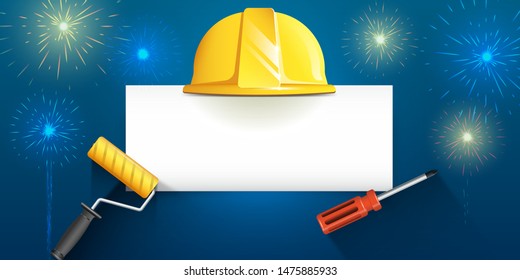 Labor day vector illustration with empty space for your text. Template for banners, wallpaper, flyers, invitation, posters, brochure, voucher. 