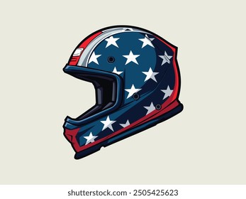 Labor Day Vector Illustration with Hard Hat and Tools. Patriotic American Worker Design.