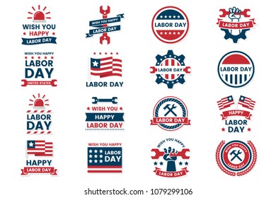 Labor Day Vector label for banner, poster, flyer