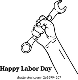 Labor Day Vector Liner Art Illustration 