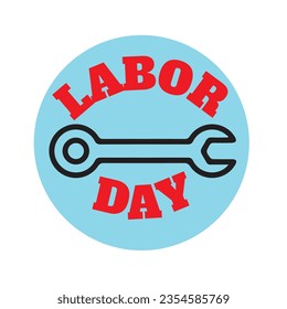Labor day vector logo art in adobe illustrator