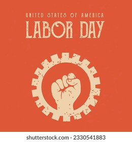 Labor day vintage social media post banner template design. Vintage banner poster design for labor day