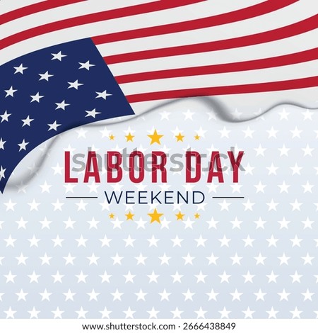 labor day weekend background with stars and usa flag