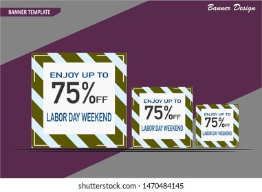 Labor Day Weekend   banner template design, perfect for  sales promotion, ads banner  and more sale event . Vector illutration.