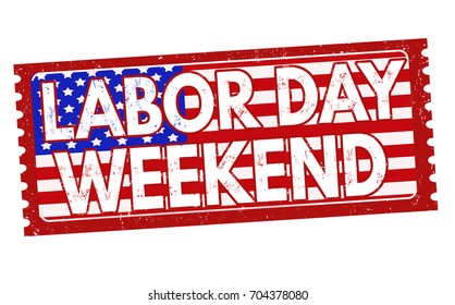 Labor Day Weekend Grunge Rubber Stamp On White Background, Vector Illustration