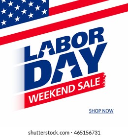 Labor Day Weekend Sale Advertising Banner Design