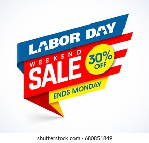 Labor Day Weekend Sale banner design, vector illustration