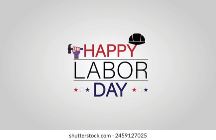 Labor Day Wishes USA Flag Illustration Text Design