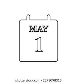 Día del trabajo, concepto de trabajo, calendario, 1 de mayo, ilustración vectorial