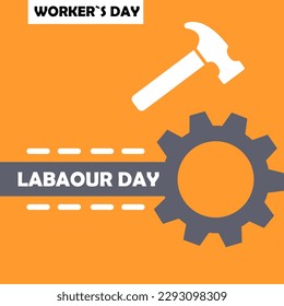 labor day, work concept, gears, May 1, vector illustration