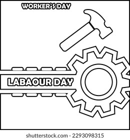 labor day, work concept, gears, May 1, vector illustration