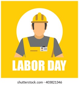 Labor day Worker card design, vector illustration.