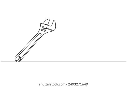labor day wrench tools continuous one line drawing