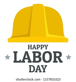 Labor day yellow helmet logo icon. Flat illustration of labor day yellow helmet vector logo icon for web design isolated on white background