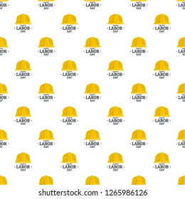 Labor day yellow helmet pattern seamless vector repeat for any web design