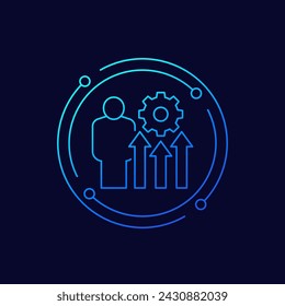 icono de eficiencia laboral, diseño lineal