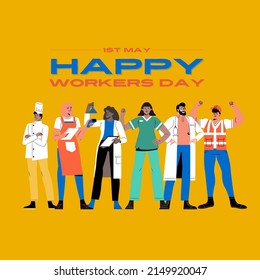 labor group cartoon graphic vector illustration, text. top view, perfect for backgrounds, wallpapers, social media and commemorating world labor day