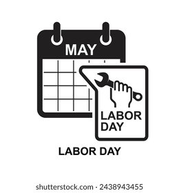 Labor icon. Happy Labor Day isolated on background vector illustration.