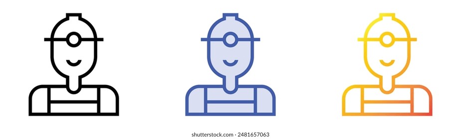 icono laboral. Diseño de estilo de relleno lineal, azul y degradado aislado sobre fondo blanco