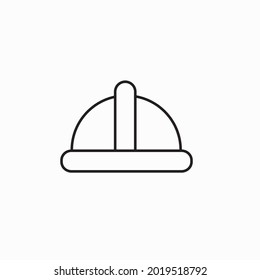 Icono de trabajo o logotipo de símbolo de signo aislado ilustración vectorial. Icono de estilo de línea de casco de seguridad de construcción. Símbolo de icono del vector del sombrero duro o casco aislado en fondo blanco