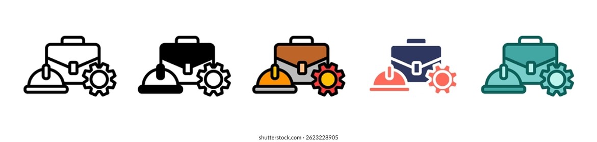 Ilustração de vetor múltiplo de ícone de mão de obra