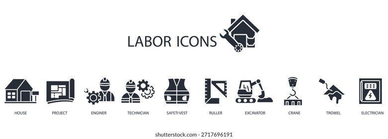 Arbeit Symbol set.vector.Editable stroke.linear style Zeichen für die Verwendung Web-Design, logo.Symbol-Illustration.