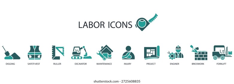 conjunto de iconos de trabajo. Vector. Movimiento editable. signo de estilo lineal para uso Diseño web, logotipo. Ilustración de símbolo