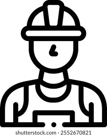 labor icon. Thin Linear Style Design Isolated On White Background