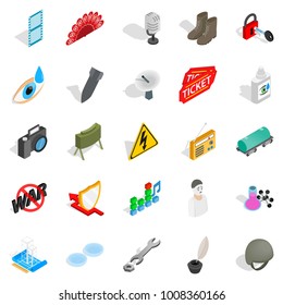 Labor icons set. Isometric set of 25 labor vector icons for web isolated on white background