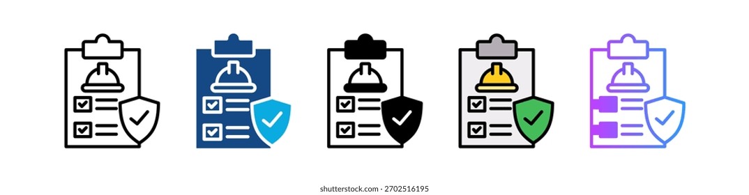 Icono de seguro de trabajo Ilustración vectorial múltiple