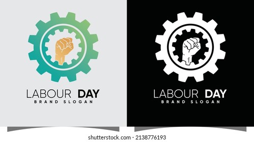 labor labour day logo with creative modern style Premium Vector