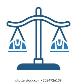 Ilustración vectorial de la línea de íconos de Derecho Laboral
