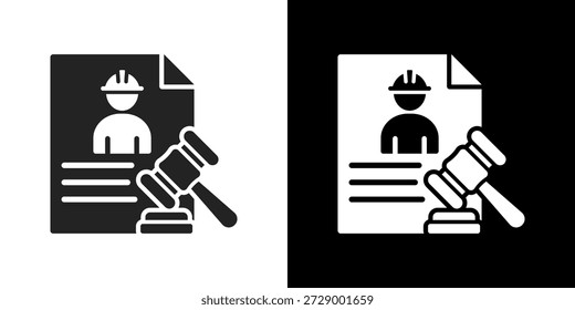 Conjunto de iconos de derecho laboral Colección de estilo diferente.