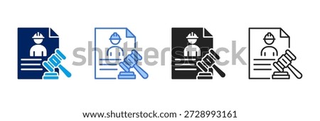 Labor Law Icon Set Different Style Collection.