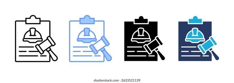 Conjunto de iconos de ley laboral Colección de estilo múltiple