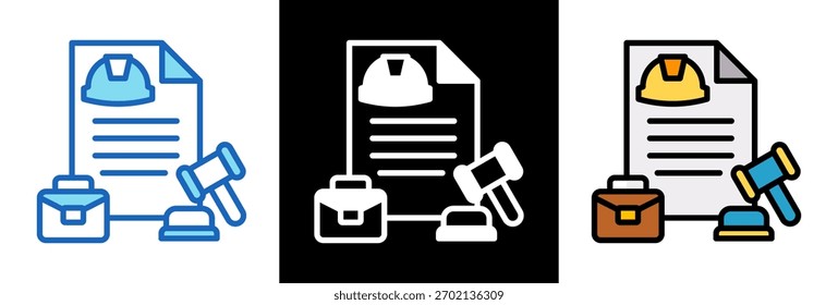 Icono de la Ley Laboral tripplestyle Ilustración vectorial