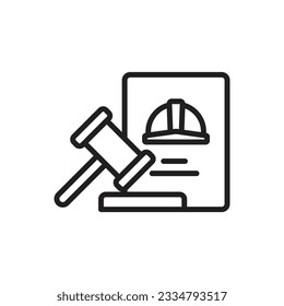 Ilustración de vectores de iconos de esquema de ley laboral