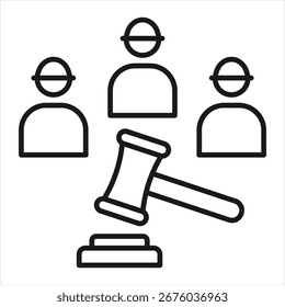 Ilustración vectorial de iconos de esquema de la ley laboral