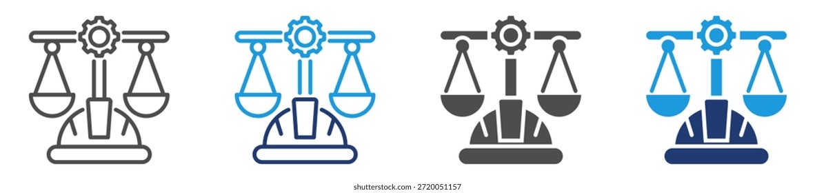 Conjunto de iconos de leyes laborales Estilo múltiple