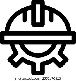 labor man icon. Thin Linear Style Design Isolated On White Background