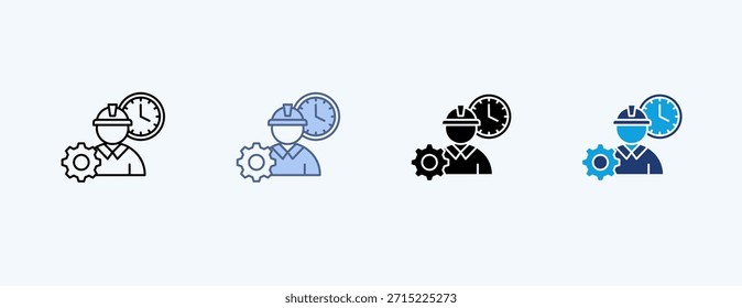 Labor Management Multiple Icon Illustration Vector