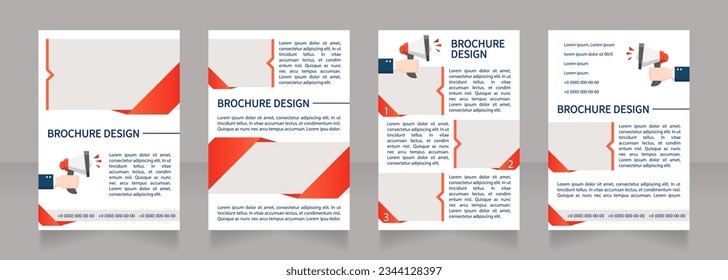 Labor market guideline blank brochure layout design. Vertical poster template set with empty copy space for text. Premade corporate reports collection. Editable flyer 4 paper pages