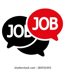 Labor Market icon from Business Bicolor Set. This flat vector symbol uses intensive red and black colors, rounded angles, and isolated on a white background.