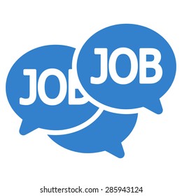 Labor Market icon from Business Bicolor Set. This flat vector symbol uses cobalt color, rounded angles, and isolated on a white background.