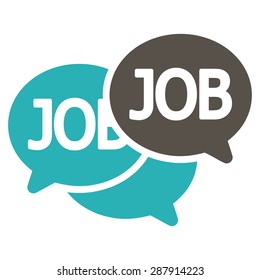 Labor Market icon from Business Bicolor Set. This flat vector symbol uses grey and cyan colors, rounded angles, and isolated on a white background.