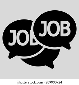 Labor Market icon from Business Bi-color Set. This flat vector symbol uses black color, rounded angles, and isolated on a light gray background.